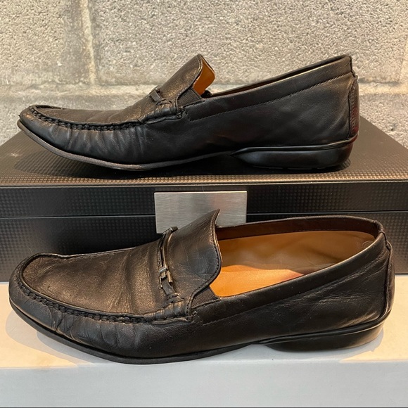 Bruno Magli Kody Black Leather Loafers - Picture 6 of 9